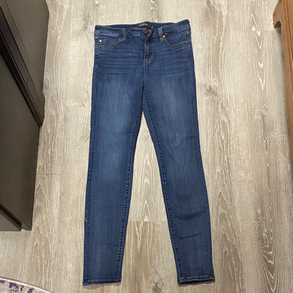 Liverpool Dark Blue Skinny Jeans — Women's Stretch Denim